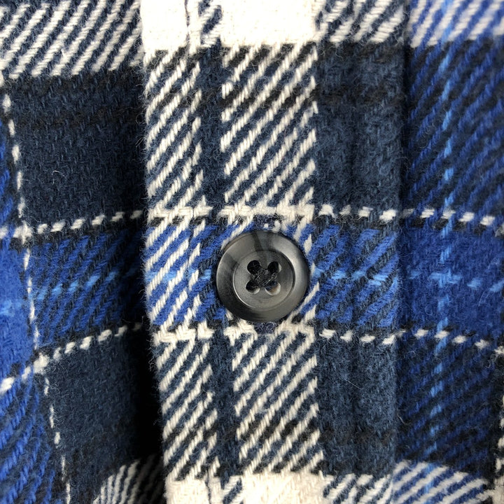 ORVIS Long Sleeve Flannel Check Shirt, Men's Size M cotton navy blue type Vintage Second Hand