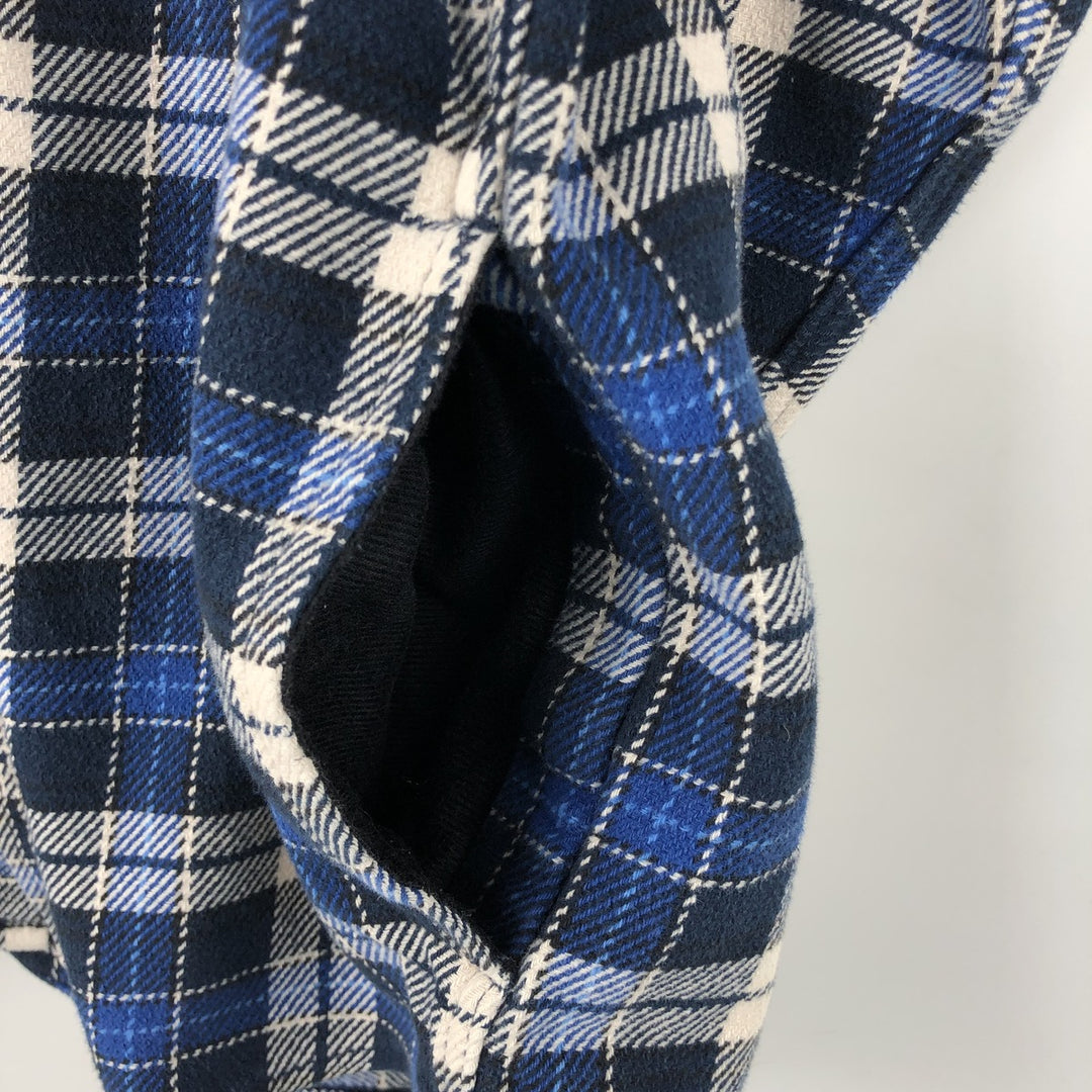 ORVIS Long Sleeve Flannel Check Shirt, Men's Size M cotton navy blue type Vintage Second Hand