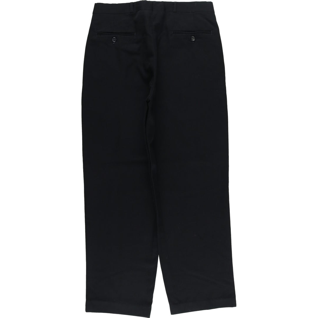 INTERNATIONAL PASSPORT Three-pleat Wool Pants, Men's Slacks, Vintage, Size W32 wool navy blue type Vintage Second Hand