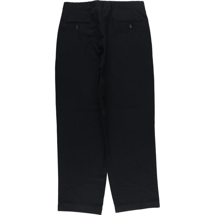 INTERNATIONAL PASSPORT Three-pleat Wool Pants, Men's Slacks, Vintage, Size W32 wool navy blue type Vintage Second Hand