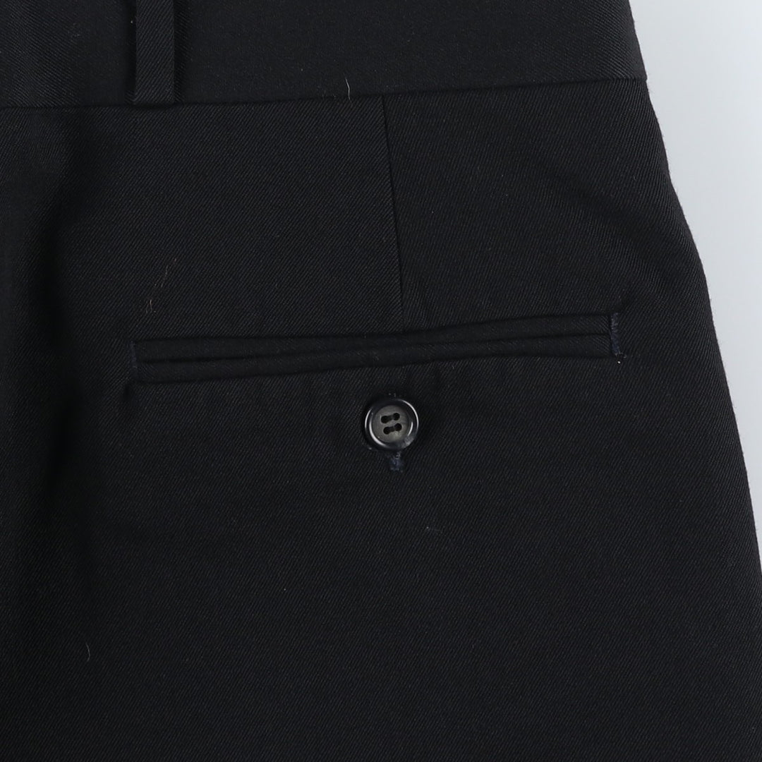 INTERNATIONAL PASSPORT Three-pleat Wool Pants, Men's Slacks, Vintage, Size W32 wool navy blue type Vintage Second Hand