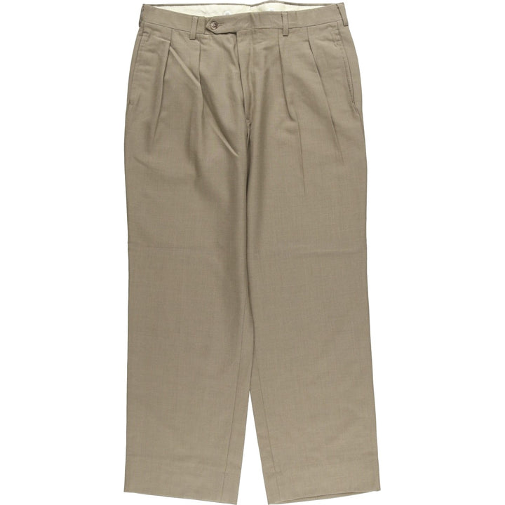 Vintage 80s-90'S JOS. A. BANK two-pleat wool pants, made in the USA, men's size W34. wool Khaki type sage green Vintage Second Hand
