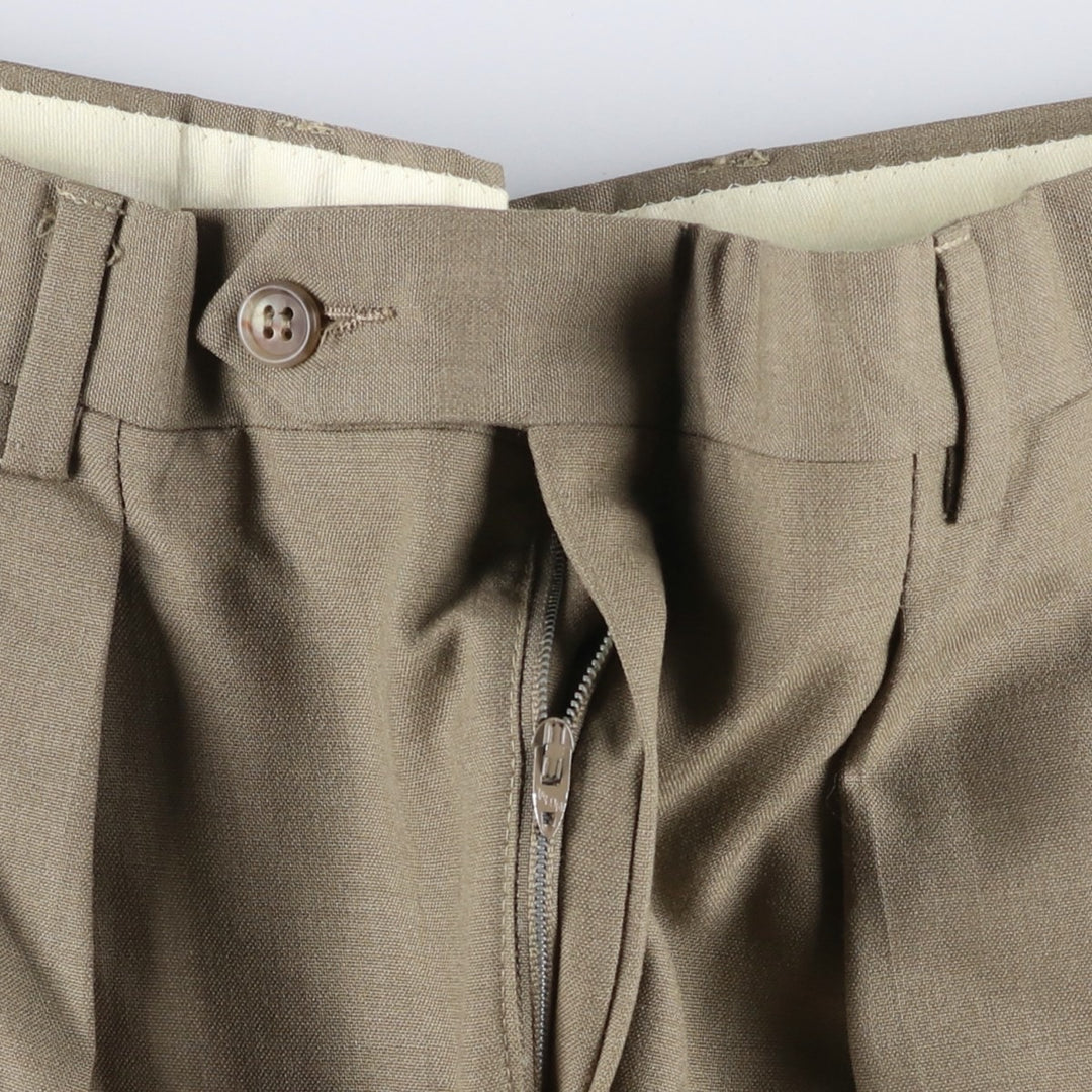Vintage 80s-90'S JOS. A. BANK two-pleat wool pants, made in the USA, men's size W34. wool Khaki type sage green Vintage Second Hand