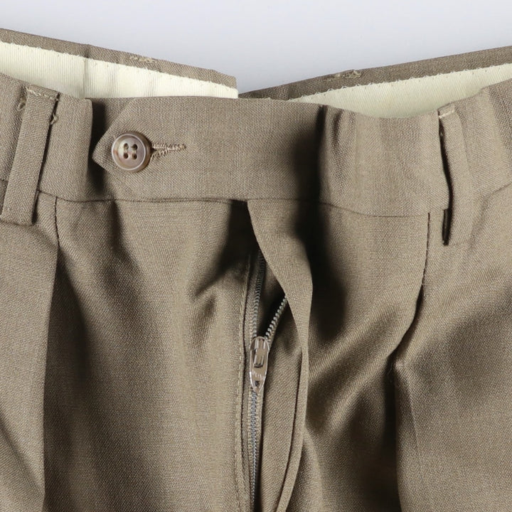Vintage 80s-90'S JOS. A. BANK two-pleat wool pants, made in the USA, men's size W34. wool Khaki type sage green Vintage Second Hand