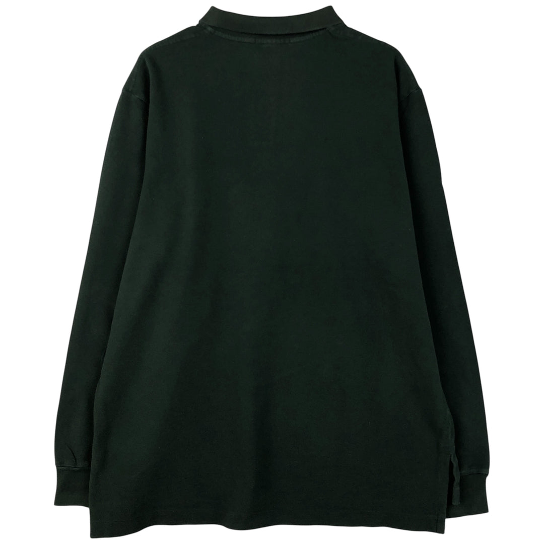 Ralph Lauren POLO by Ralph Lauren long sleeve polo shirt, men's XL size cotton Green type dark green Vintage Second Hand