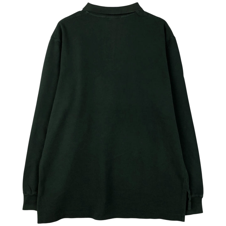Ralph Lauren POLO by Ralph Lauren long sleeve polo shirt, men's XL size cotton Green type dark green Vintage Second Hand
