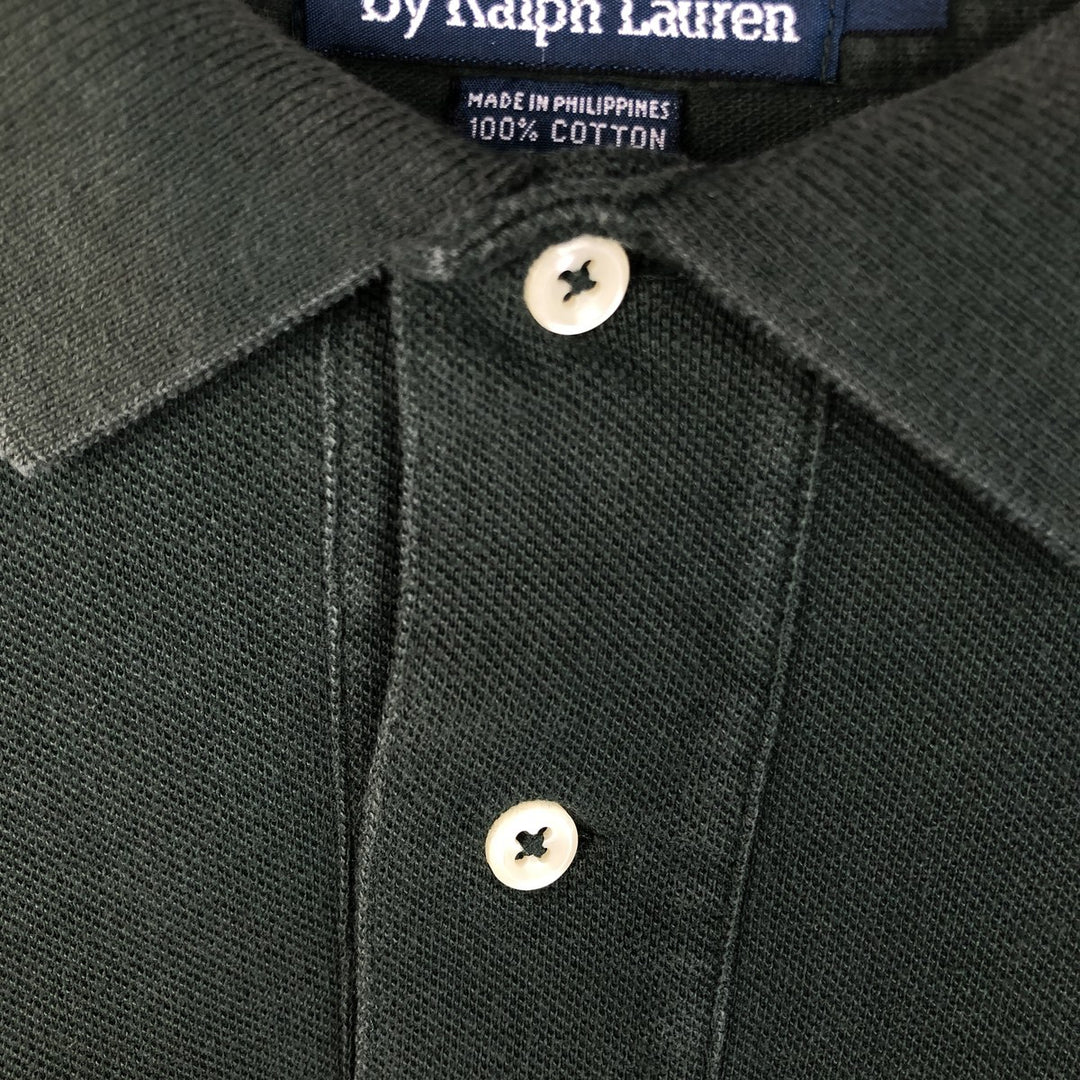 Ralph Lauren POLO by Ralph Lauren long sleeve polo shirt, men's XL size cotton Green type dark green Vintage Second Hand