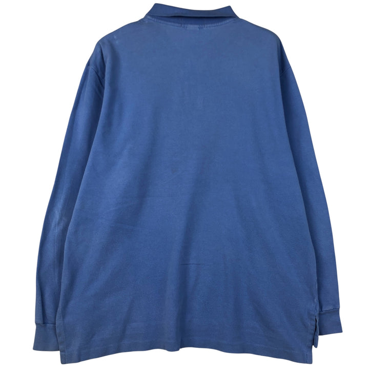 Ralph Lauren POLO by Ralph Lauren long sleeve polo shirt, men's XL size cotton Blue type light blue Vintage Second Hand