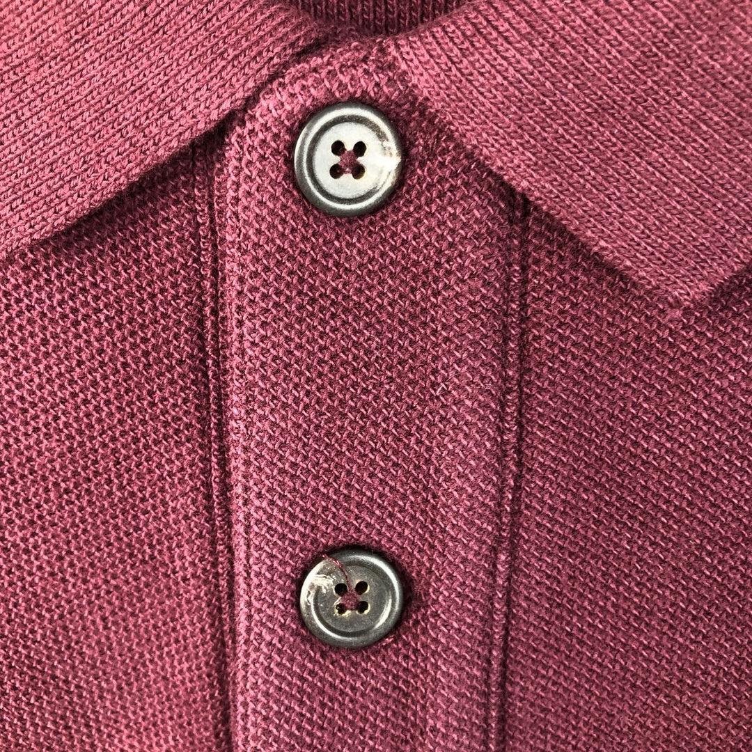 Ralph Lauren POLO by Ralph Lauren long-sleeved polo shirt, Made in USA, Men's XL cotton red type reddish brown Vintage Second Hand