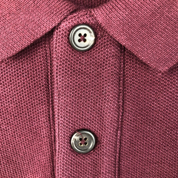 Ralph Lauren POLO by Ralph Lauren long-sleeved polo shirt, Made in USA, Men's XL cotton red type reddish brown Vintage Second Hand