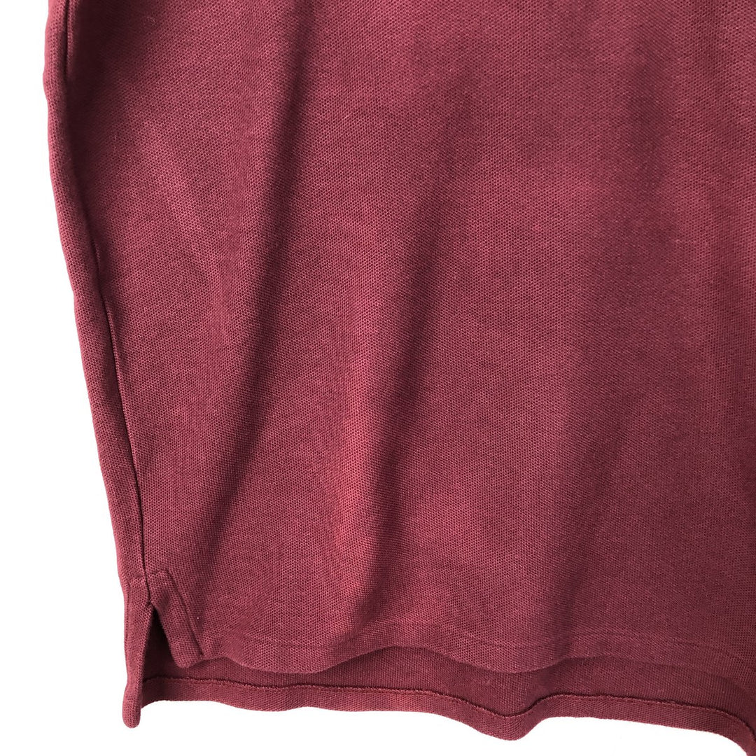 Ralph Lauren POLO by Ralph Lauren long-sleeved polo shirt, Made in USA, Men's XL cotton red type reddish brown Vintage Second Hand