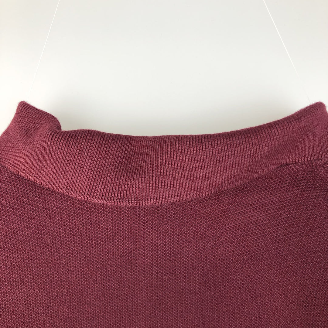Ralph Lauren POLO by Ralph Lauren long-sleeved polo shirt, Made in USA, Men's XL cotton red type reddish brown Vintage Second Hand