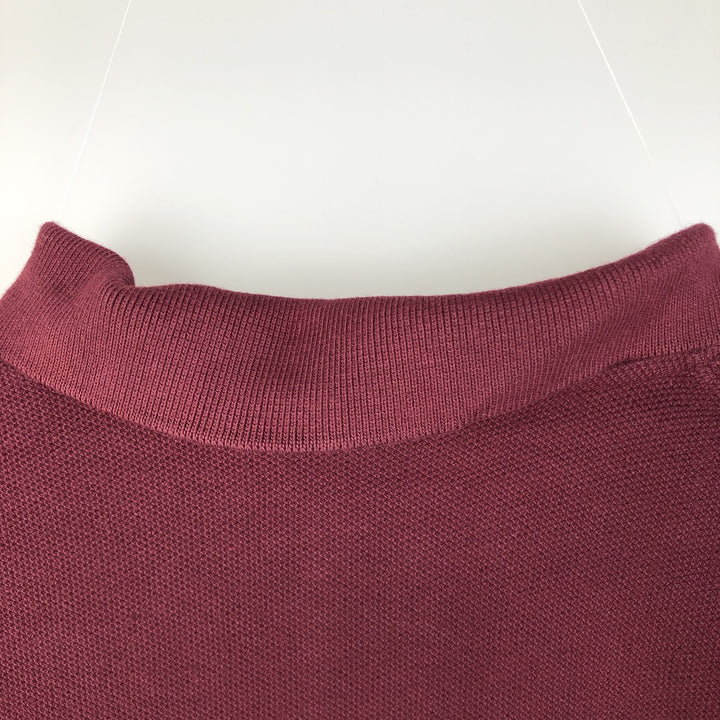Ralph Lauren POLO by Ralph Lauren long-sleeved polo shirt, Made in USA, Men's XL cotton red type reddish brown Vintage Second Hand
