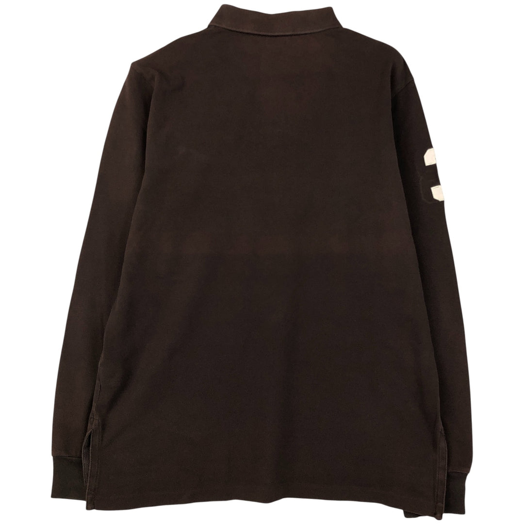 Ralph Lauren POLO by RALPH LAUREN CUSTOM FIT long-sleeved polo shirt, men's size L cotton brown type Vintage Second Hand