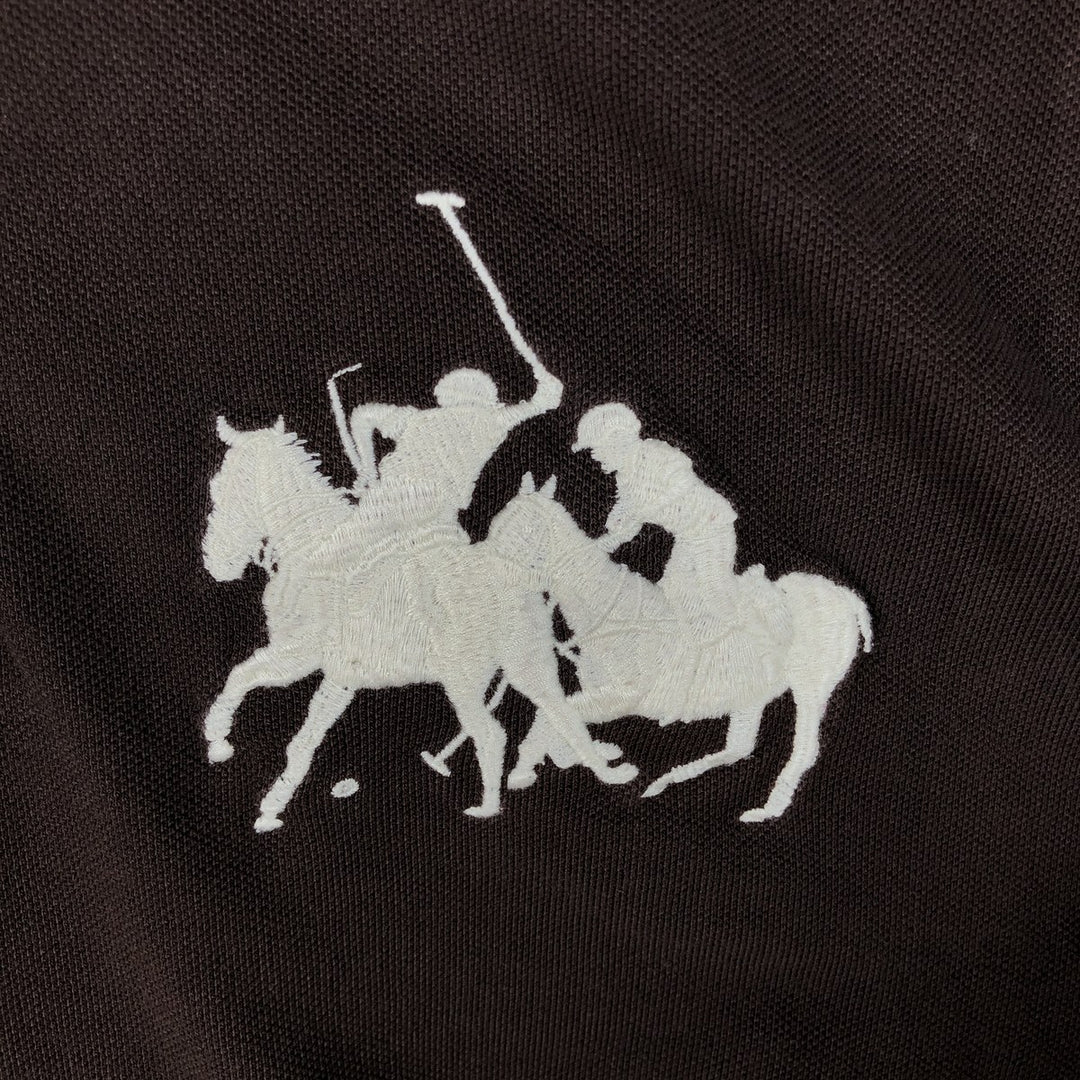 Ralph Lauren POLO by RALPH LAUREN CUSTOM FIT long-sleeved polo shirt, men's size L cotton brown type Vintage Second Hand