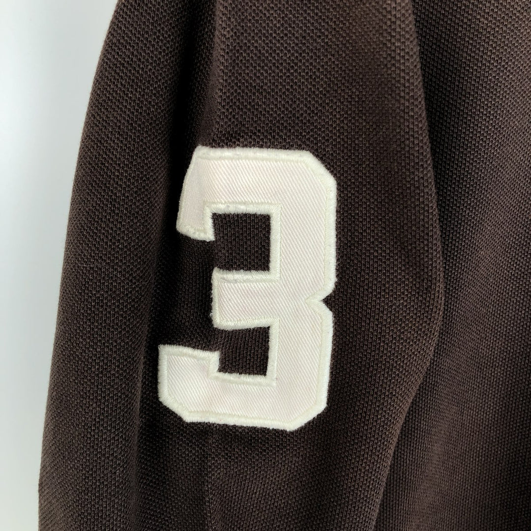 Ralph Lauren POLO by RALPH LAUREN CUSTOM FIT long-sleeved polo shirt, men's size L cotton brown type Vintage Second Hand