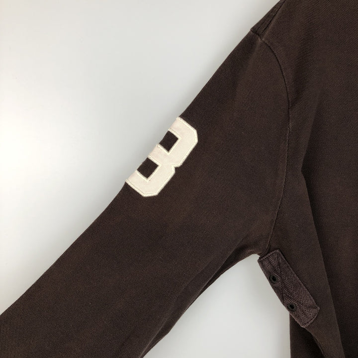 Ralph Lauren POLO by RALPH LAUREN CUSTOM FIT long-sleeved polo shirt, men's size L cotton brown type Vintage Second Hand