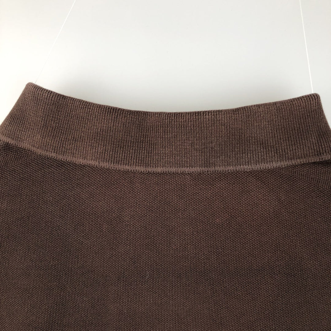 Ralph Lauren POLO by RALPH LAUREN CUSTOM FIT long-sleeved polo shirt, men's size L cotton brown type Vintage Second Hand