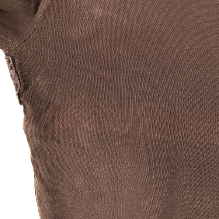 Ralph Lauren POLO by RALPH LAUREN CUSTOM FIT long-sleeved polo shirt, men's size L cotton brown type Vintage Second Hand
