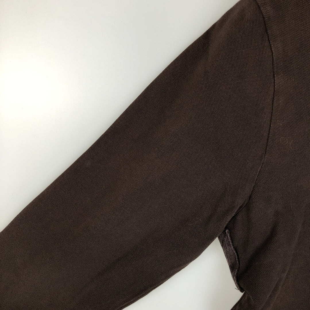Ralph Lauren POLO by RALPH LAUREN CUSTOM FIT long-sleeved polo shirt, men's size L cotton brown type Vintage Second Hand