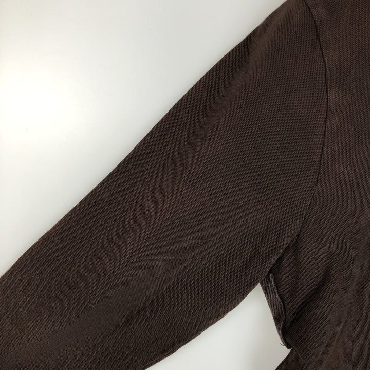 Ralph Lauren POLO by RALPH LAUREN CUSTOM FIT long-sleeved polo shirt, men's size L cotton brown type Vintage Second Hand