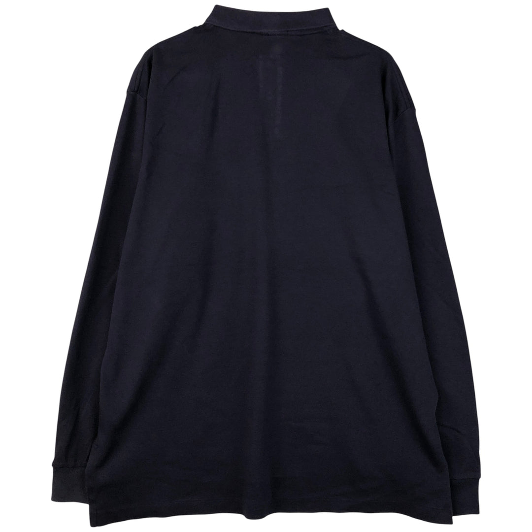 Ralph Lauren POLO by Ralph Lauren long sleeve polo shirt, men's XL size cotton navy blue type Vintage Second Hand