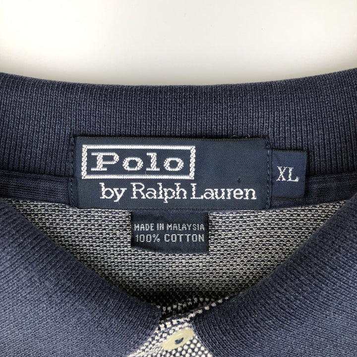 Ralph Lauren POLO by Ralph Lauren long sleeve polo shirt, men's XL size cotton white type Vintage Second Hand