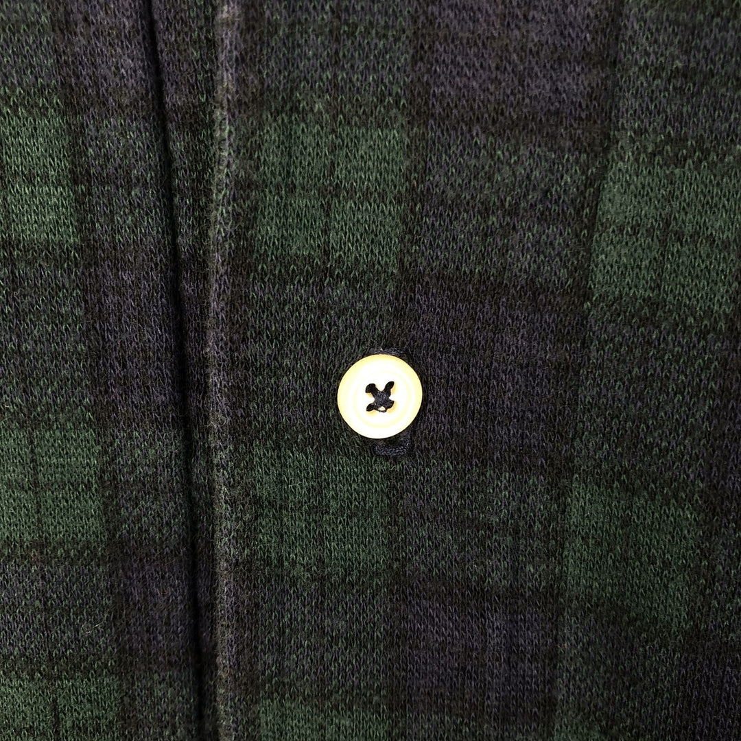 Ralph Lauren POLO by Ralph Lauren Blackwatch Check Long Sleeve Polo Shirt, Made in USA, Men's Size L cotton navy blue type Vintage Second Hand