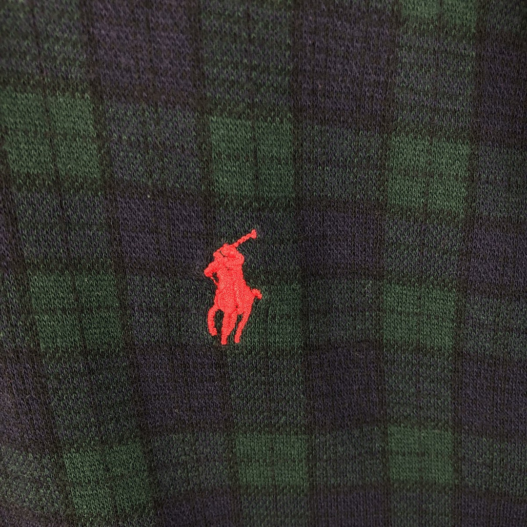 Ralph Lauren POLO by Ralph Lauren Blackwatch Check Long Sleeve Polo Shirt, Made in USA, Men's Size L cotton navy blue type Vintage Second Hand