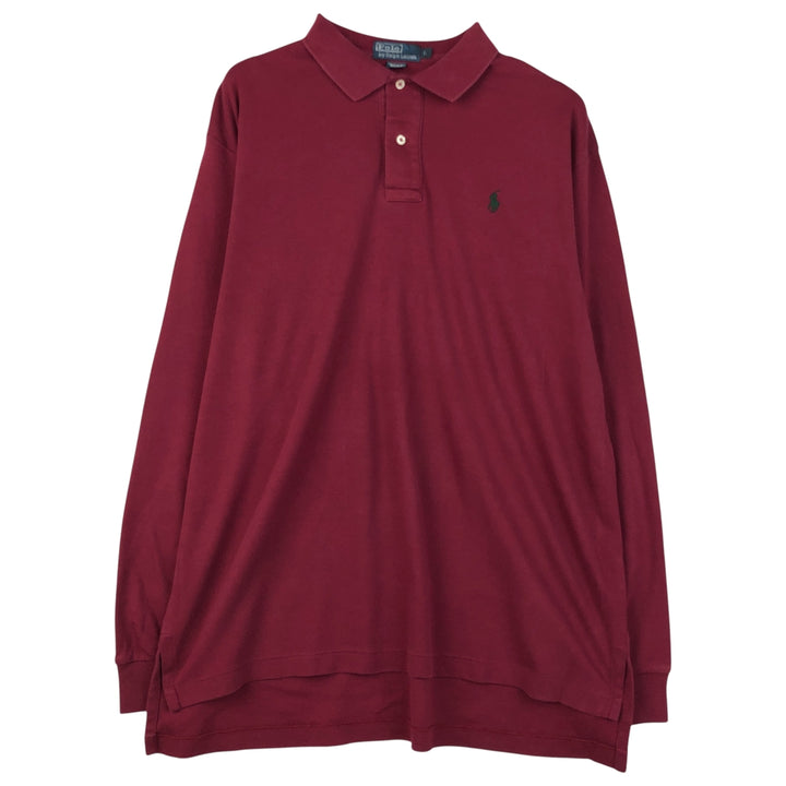 Ralph Lauren POLO by Ralph Lauren long sleeve polo shirt, men's size L cotton Red type red-purple Vintage Second Hand