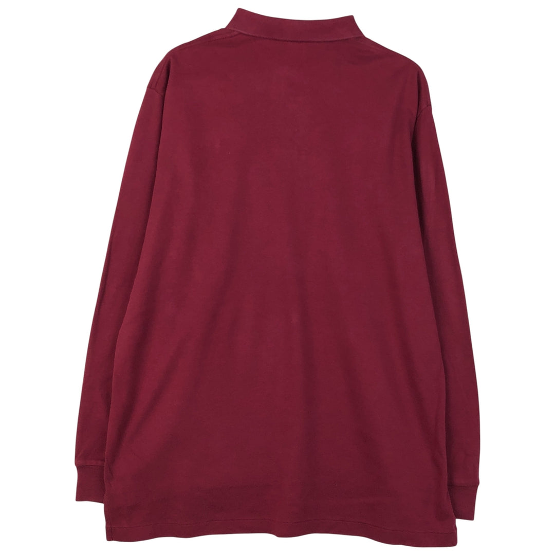Ralph Lauren POLO by Ralph Lauren long sleeve polo shirt, men's size L cotton Red type red-purple Vintage Second Hand