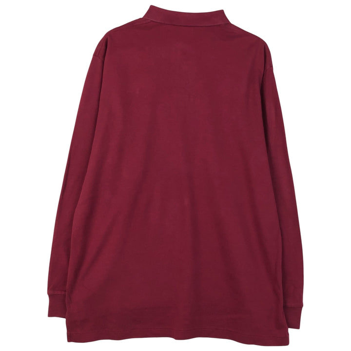 Ralph Lauren POLO by Ralph Lauren long sleeve polo shirt, men's size L cotton Red type red-purple Vintage Second Hand