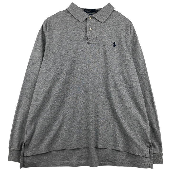 Ralph Lauren POLO by Ralph Lauren long sleeve polo shirt, men's size L cotton gray type Vintage Second Hand