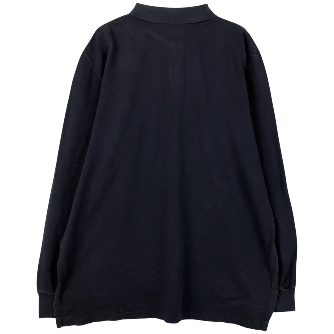Ralph Lauren POLO by Ralph Lauren long sleeve polo shirt, men's size XXL cotton navy blue type Vintage Second Hand