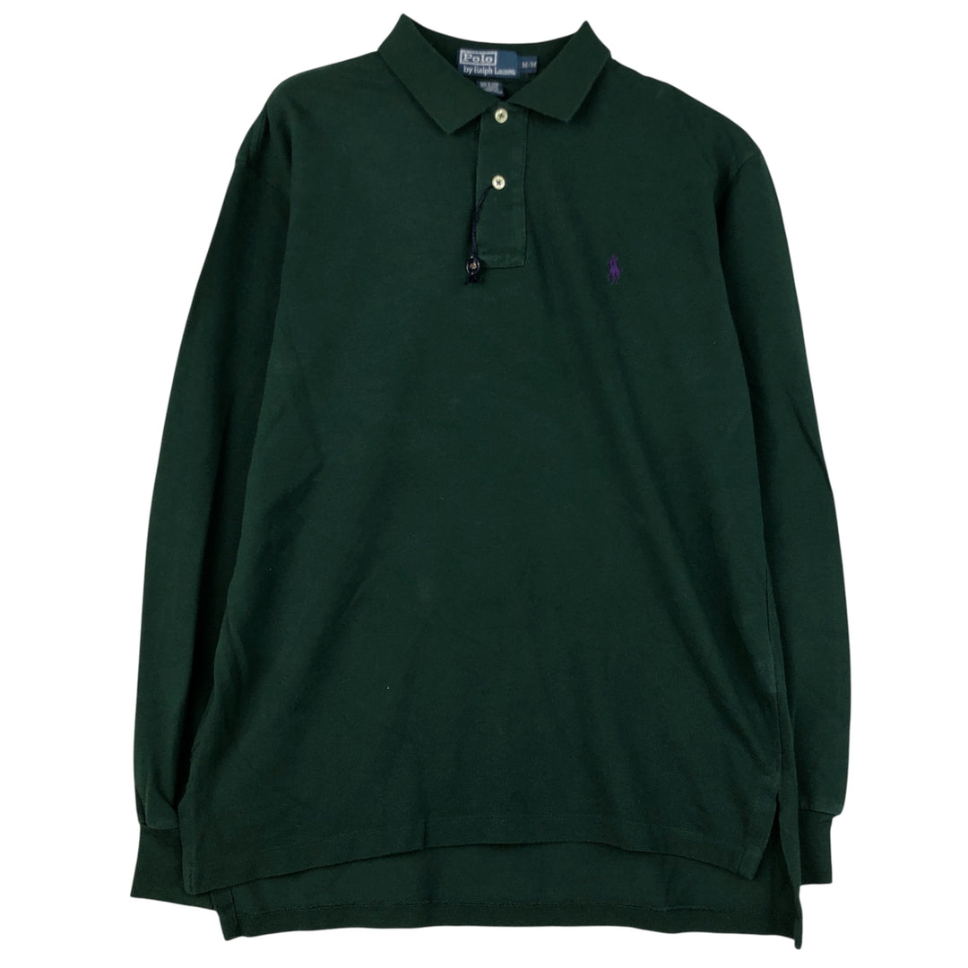 Ralph Lauren POLO by Ralph Lauren long sleeve polo shirt, men's size M cotton green type Vintage Second Hand