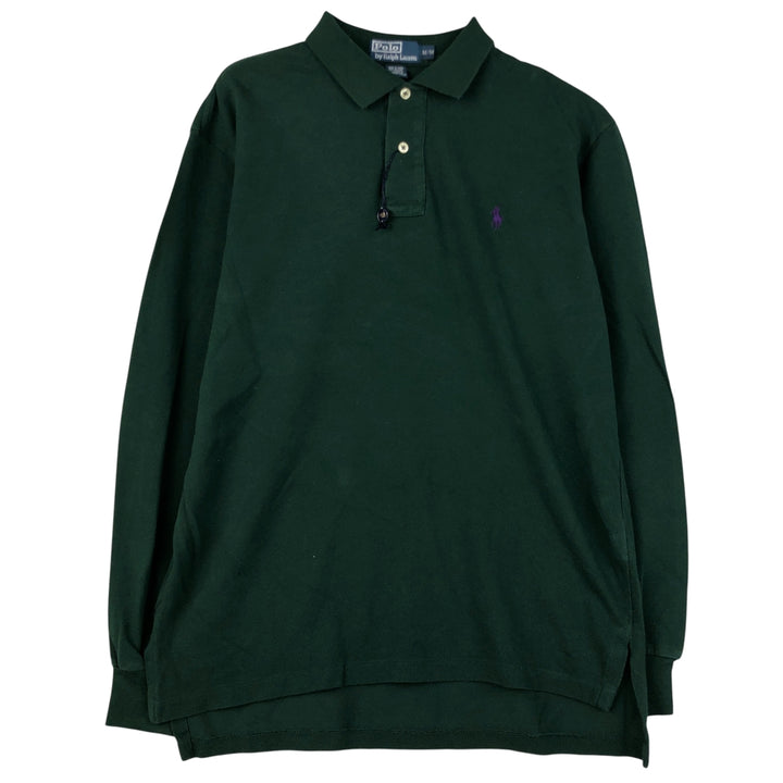 Ralph Lauren POLO by Ralph Lauren long sleeve polo shirt, men's size M cotton green type Vintage Second Hand