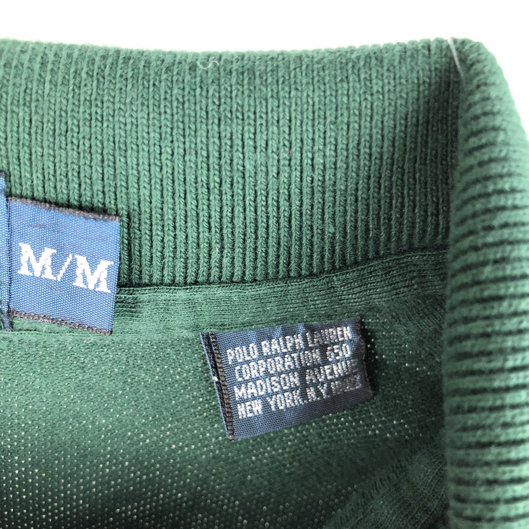 Ralph Lauren POLO by Ralph Lauren long sleeve polo shirt, men's size M cotton green type Vintage Second Hand