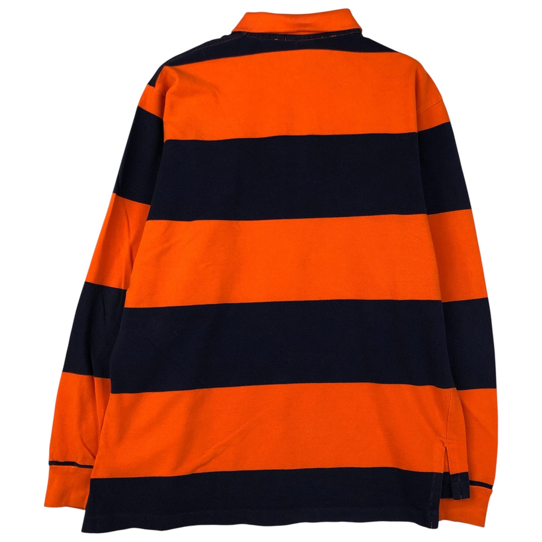 Ralph Lauren POLO by Ralph Lauren Long Sleeve Striped Polo Shirt Men's XL cotton orange type Vintage Second Hand