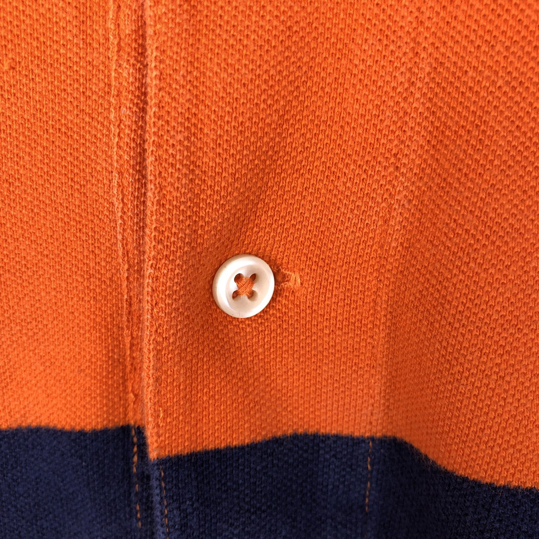 Ralph Lauren POLO by Ralph Lauren Long Sleeve Striped Polo Shirt Men's XL cotton orange type Vintage Second Hand