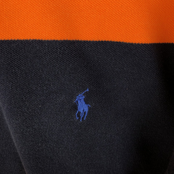Ralph Lauren POLO by Ralph Lauren Long Sleeve Striped Polo Shirt Men's XL cotton orange type Vintage Second Hand