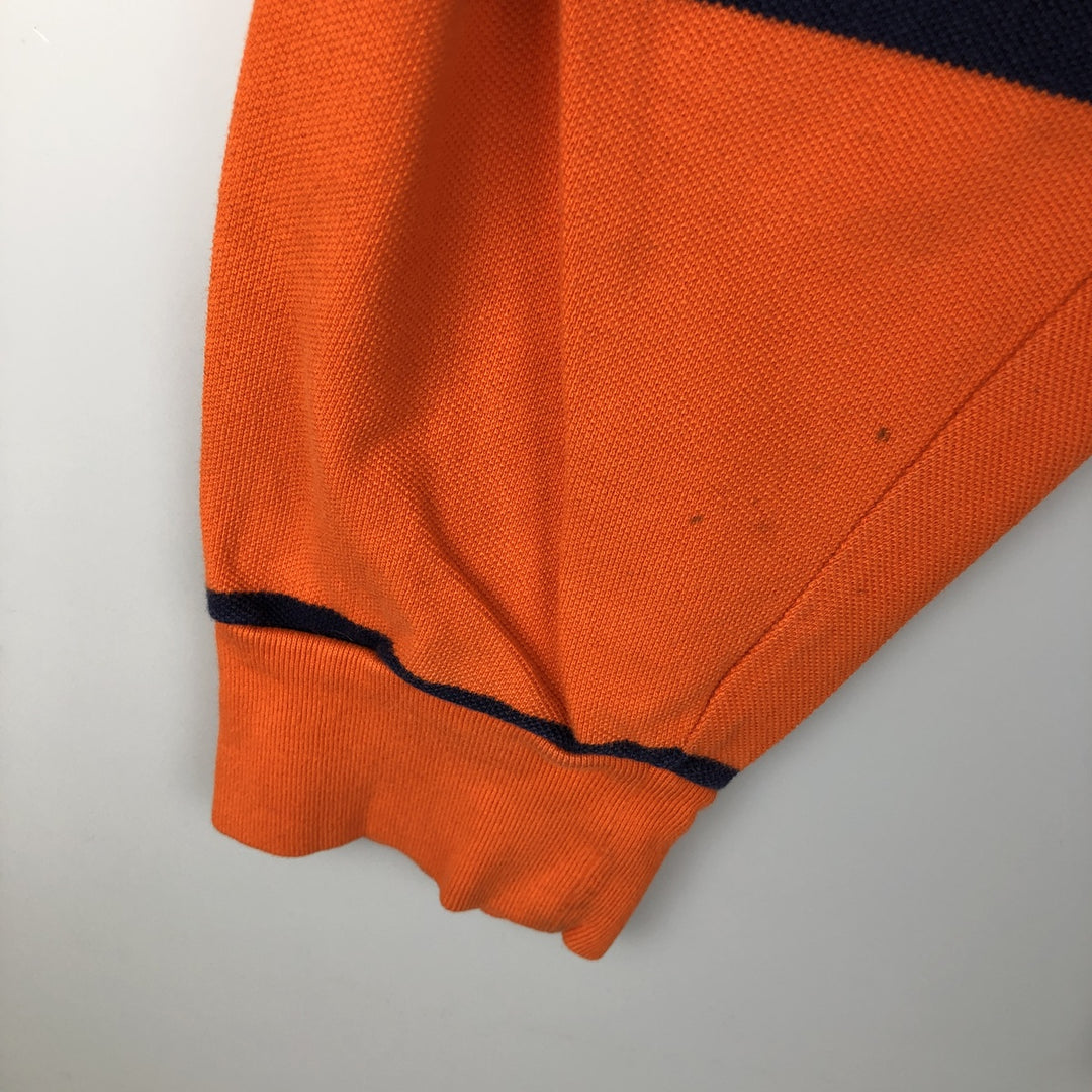 Ralph Lauren POLO by Ralph Lauren Long Sleeve Striped Polo Shirt Men's XL cotton orange type Vintage Second Hand