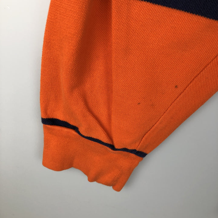 Ralph Lauren POLO by Ralph Lauren Long Sleeve Striped Polo Shirt Men's XL cotton orange type Vintage Second Hand