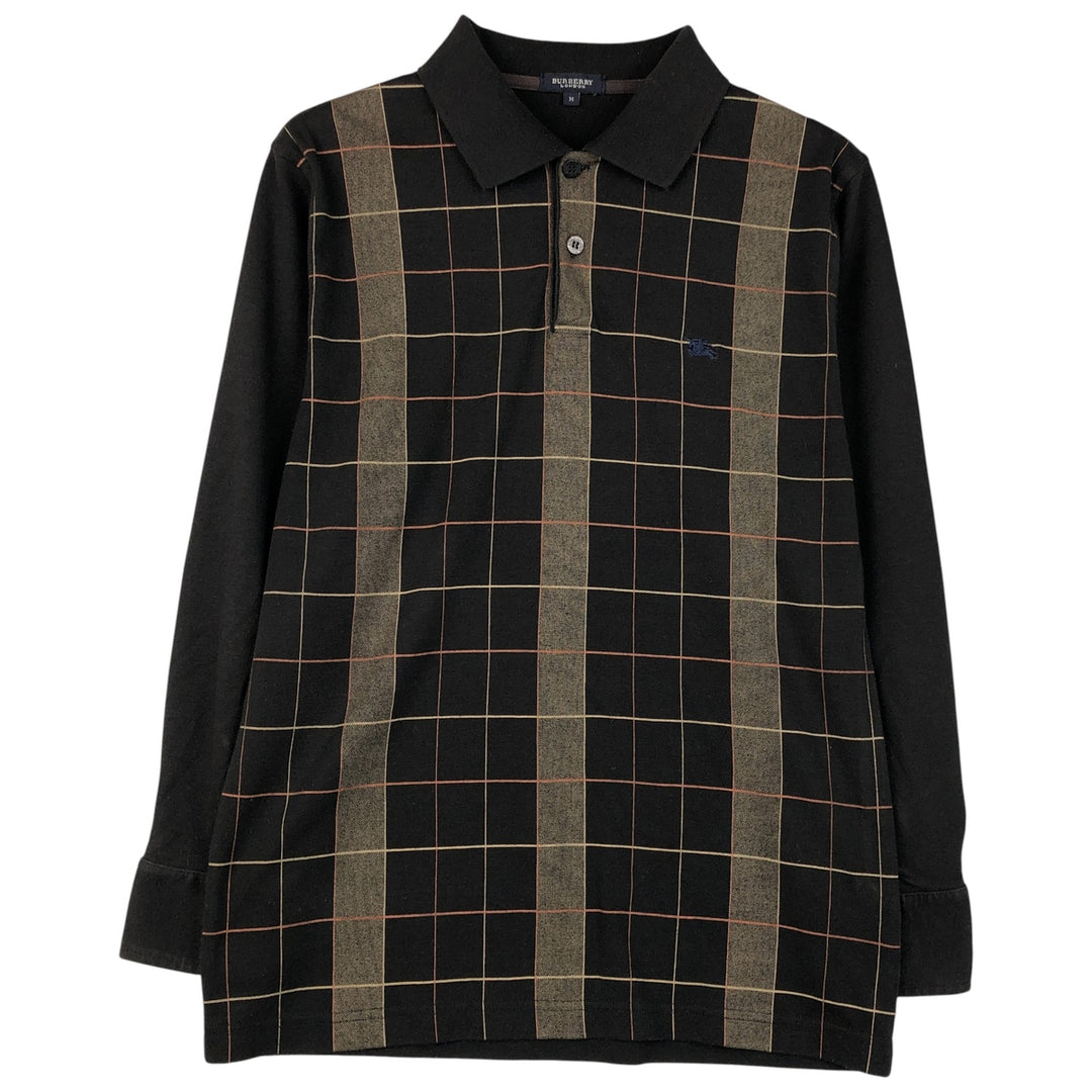 Burberry's BURBERRY LONDON long-sleeved checked polo shirt, men's size M unclear brown type Vintage Second Hand