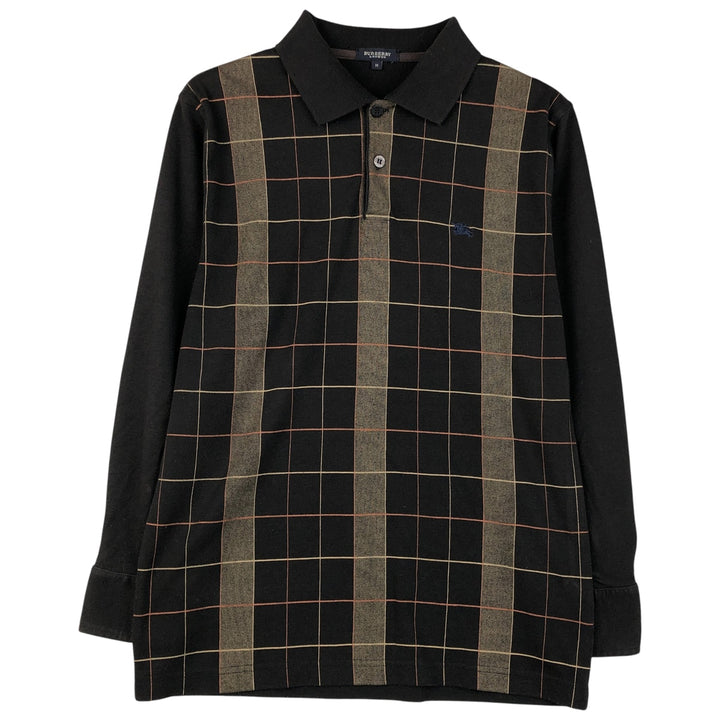 Burberry's BURBERRY LONDON long-sleeved checked polo shirt, men's size M unclear brown type Vintage Second Hand