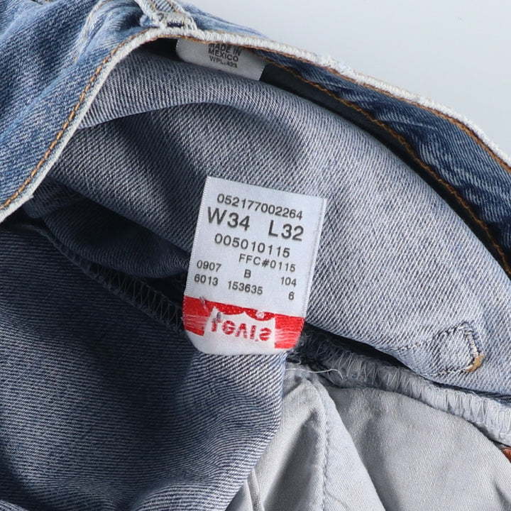 Levi's 501 straight denim pants for men, size W34 cotton blue type Vintage Second Hand