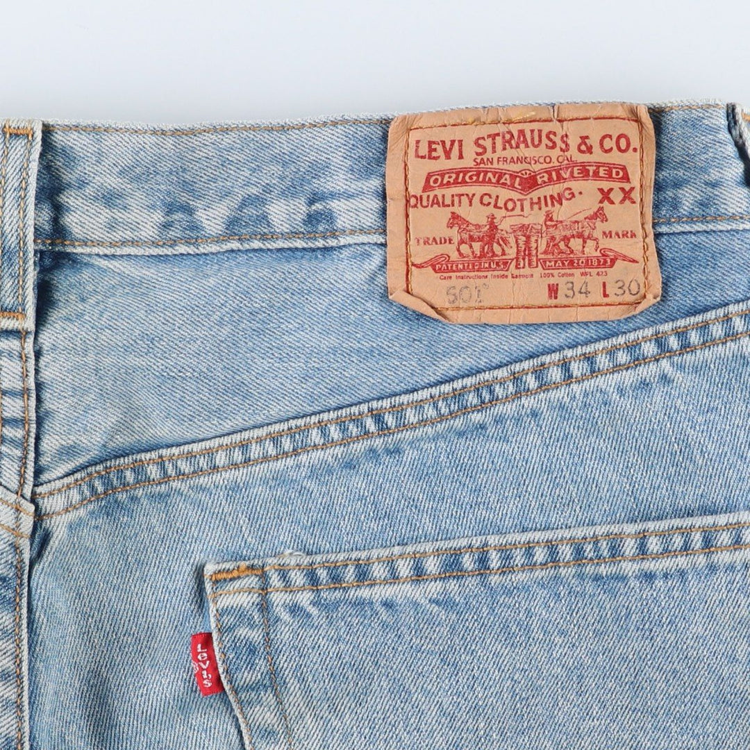 Levi's 501 straight denim pants for men, size W35 cotton blue type Vintage Second Hand