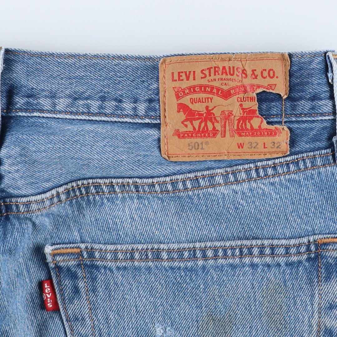 Levi's 501 straight denim pants for men, size W34 cotton blue type Vintage Second Hand