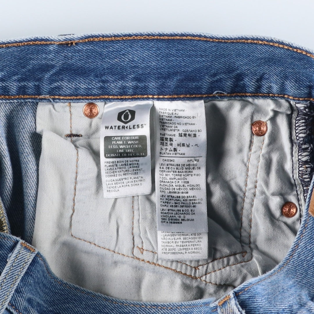 Levi's 501 straight denim pants for men, size W34 cotton blue type Vintage Second Hand