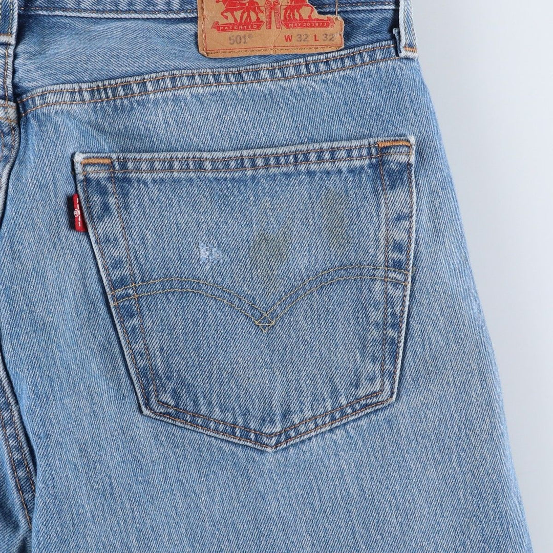 Levi's 501 straight denim pants for men, size W34 cotton blue type Vintage Second Hand