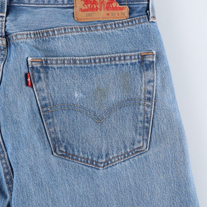 Levi's 501 straight denim pants for men, size W34 cotton blue type Vintage Second Hand